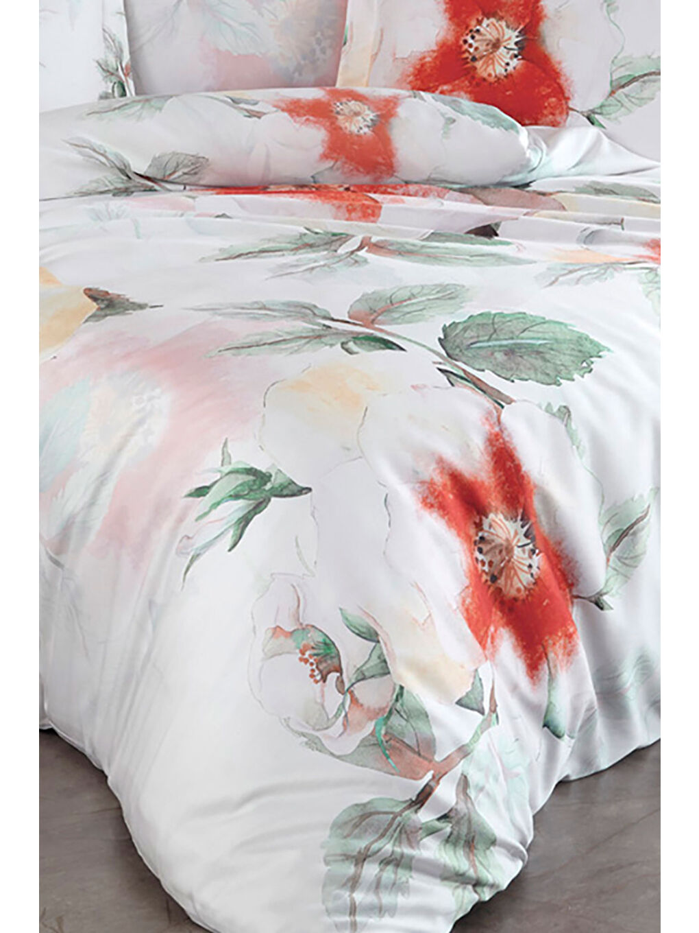 Karışık Royal Saten 300TC Nevresim Takımı (Çift Nevresimli) Family Size - ARUNA-1