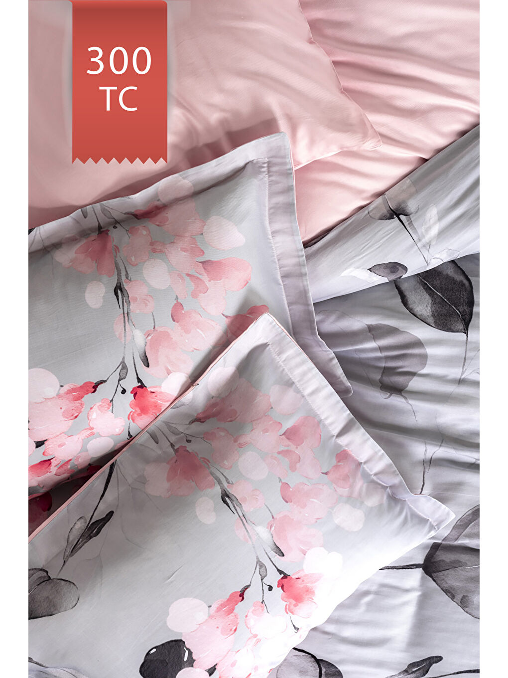 Karışık Royal Saten 300TC Nevresim Takımı (Çift Nevresimli) Family Size - MARİA-2