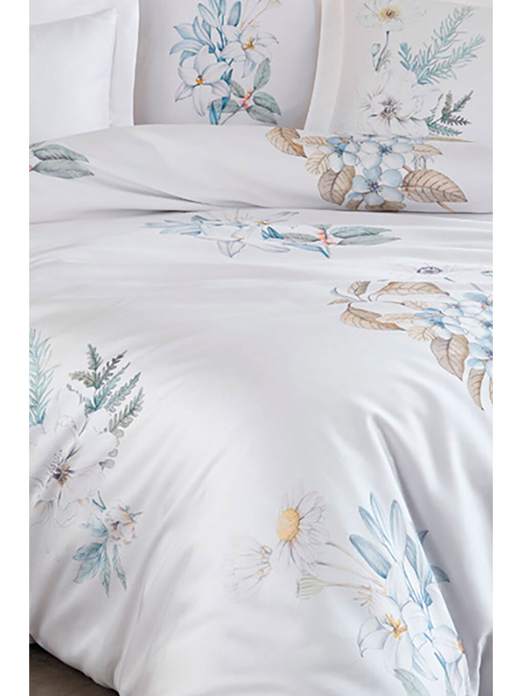 Karışık Royal Saten 300TC Nevresim Takımı (Çift Nevresimli) Family Size - ALESSA-1