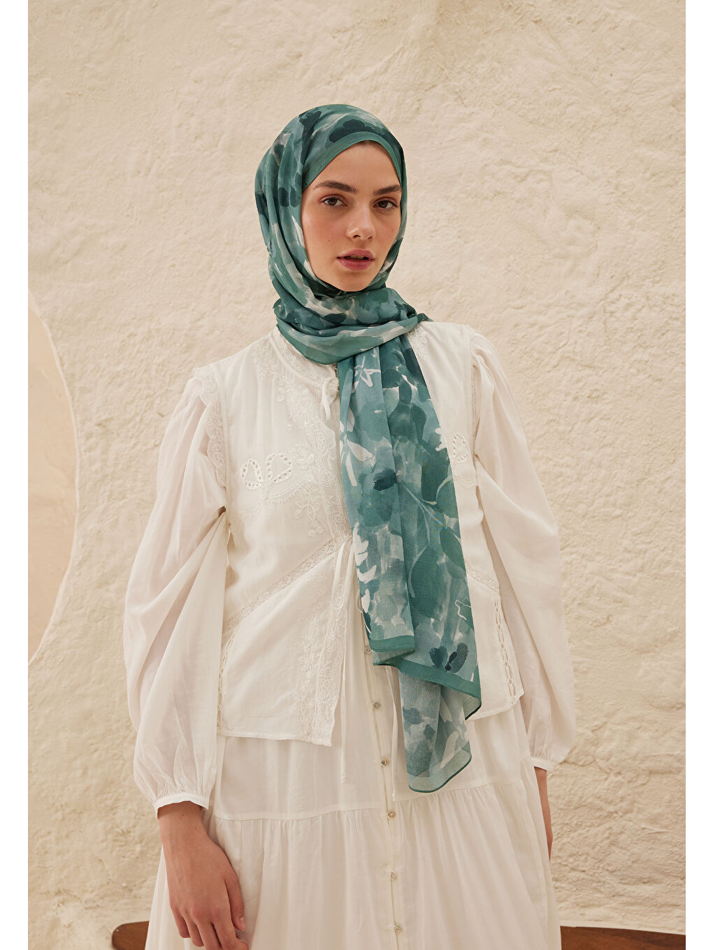 Mavi Lizzy Desen Rami Şal Okyanus-2