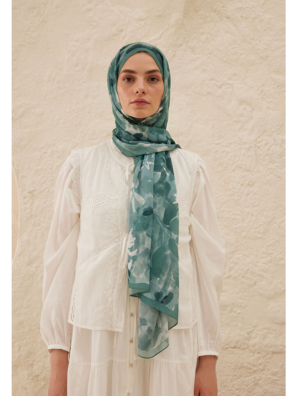 Mavi Lizzy Desen Rami Şal Okyanus-3