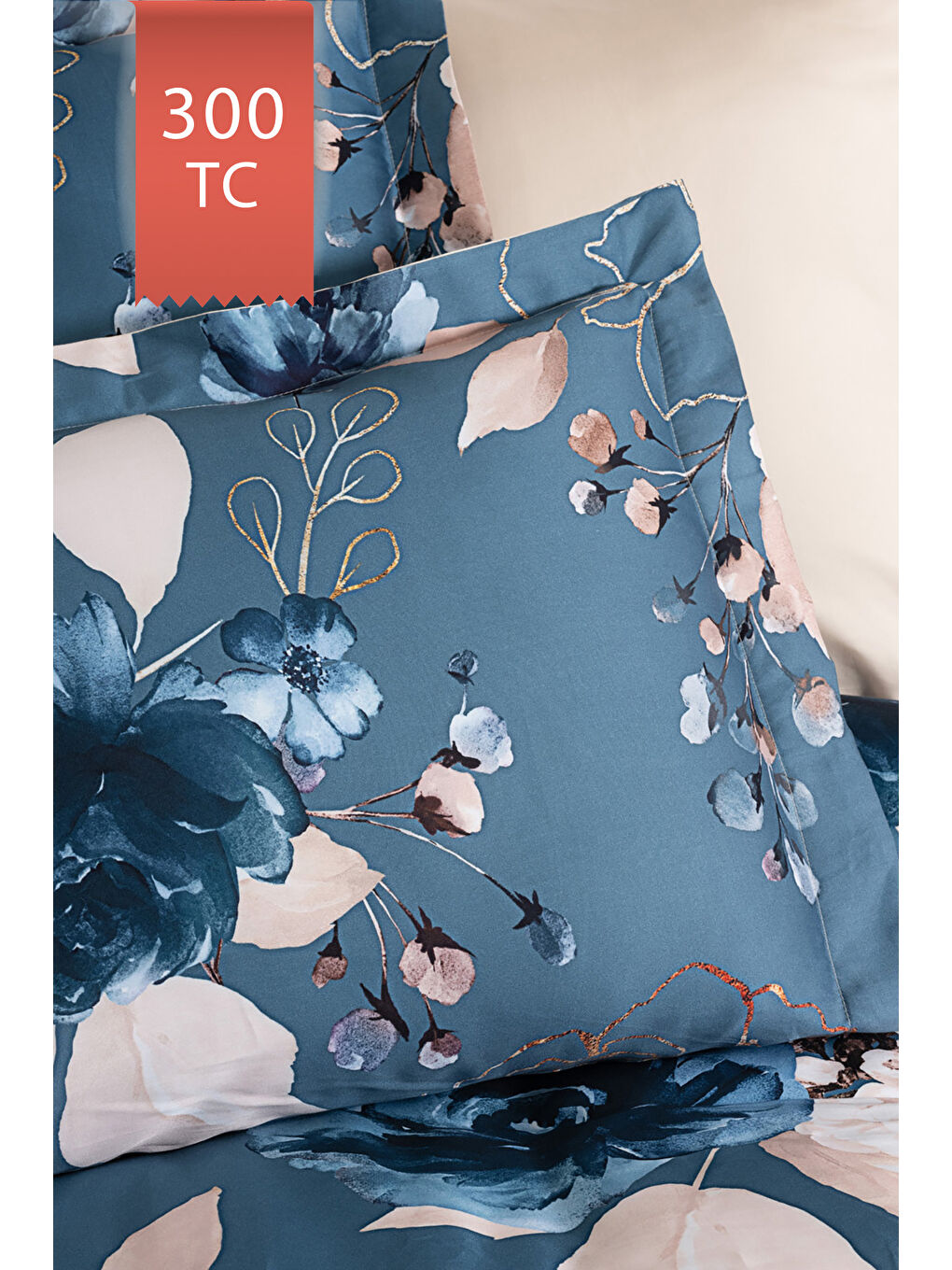 Karışık Royal Saten 300TC Nevresim Takımı (Çift Nevresimli) Family Size - LARİSSA-2