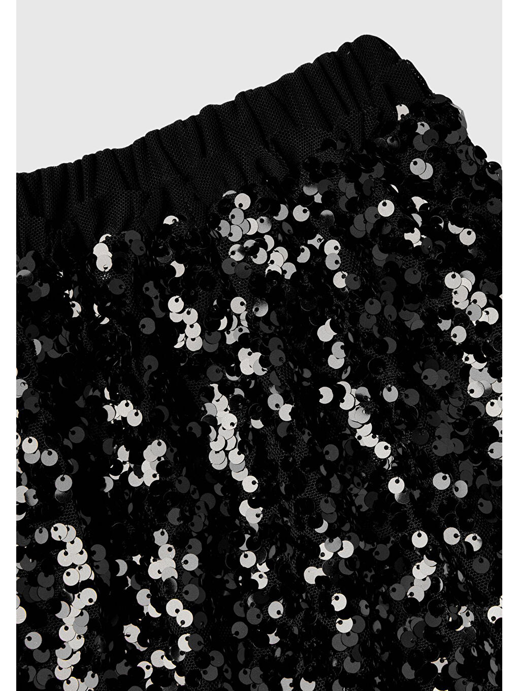 Kız Çocuk Siyah Desenli Beli Lastikli Fırfır Detaylı Kısa Etek-2