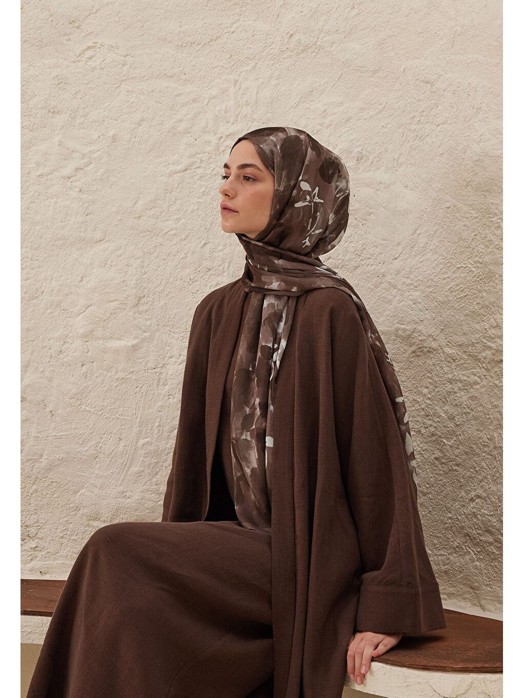 Lizzy Desen Rami Şal Kahverengi