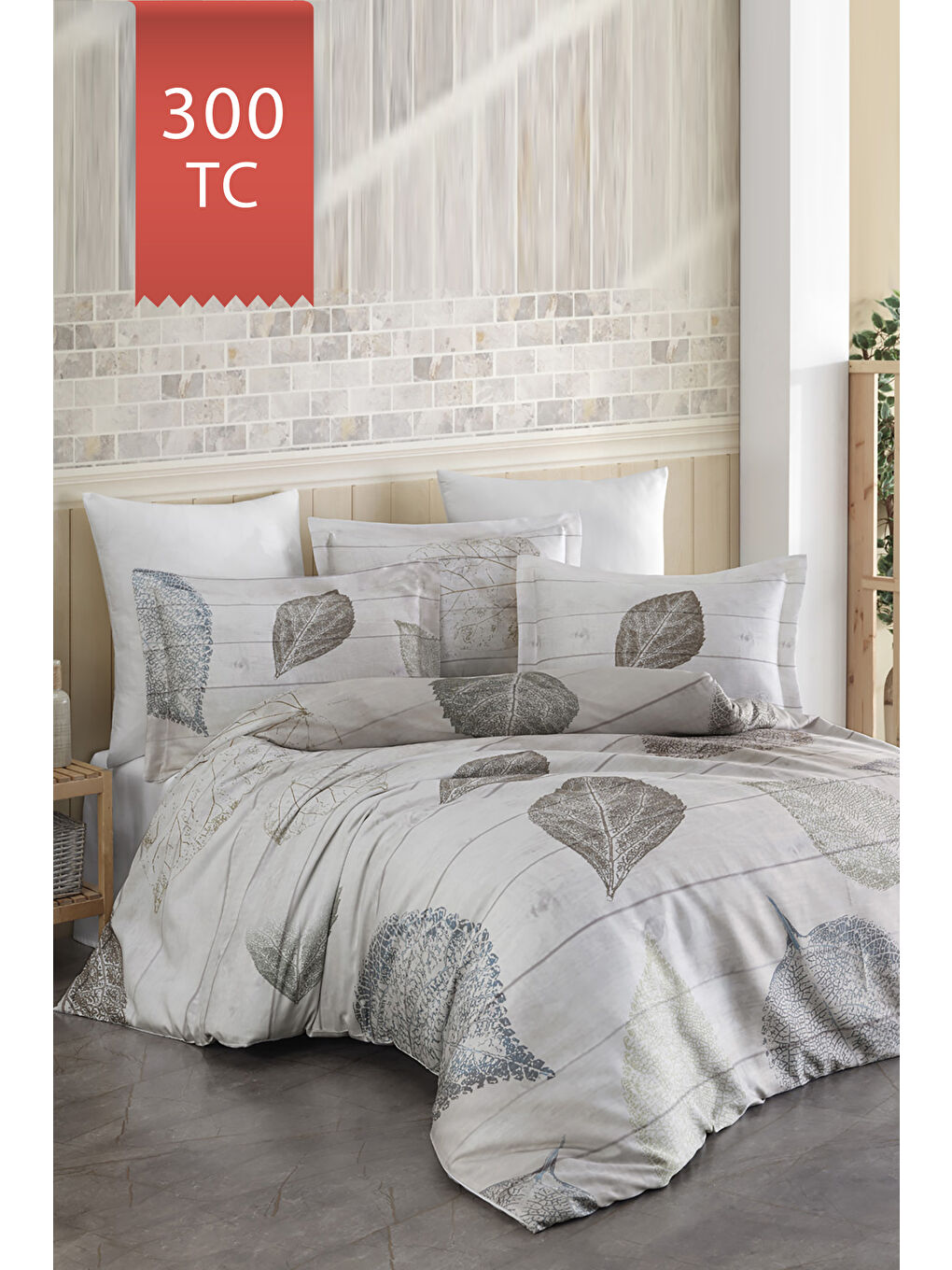 Karışık Royal Saten 300TC Nevresim Takımı (Çift Nevresimli) Family Size - FOLİA