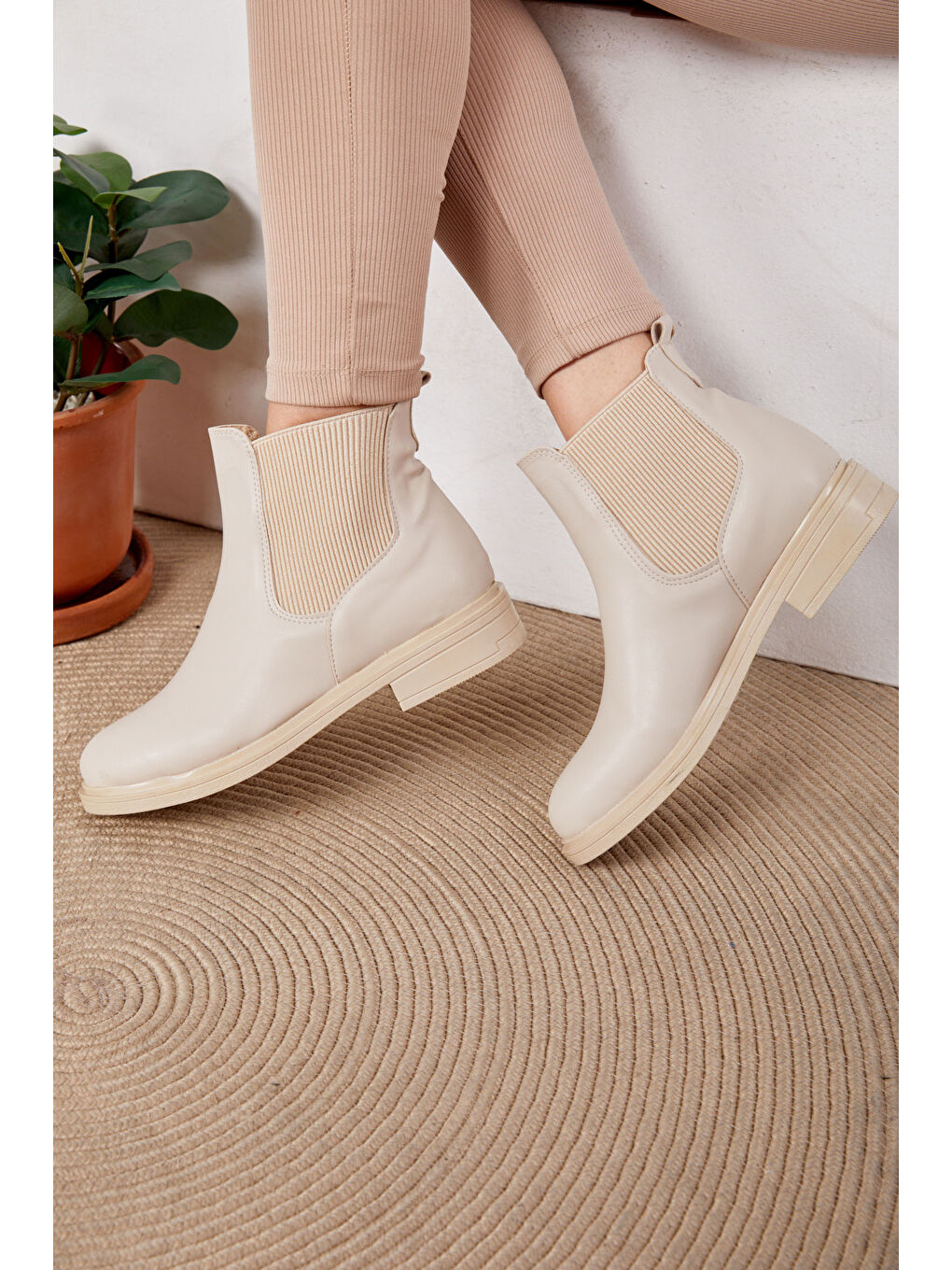 Bej Kadın Krem Bot - 26389-1