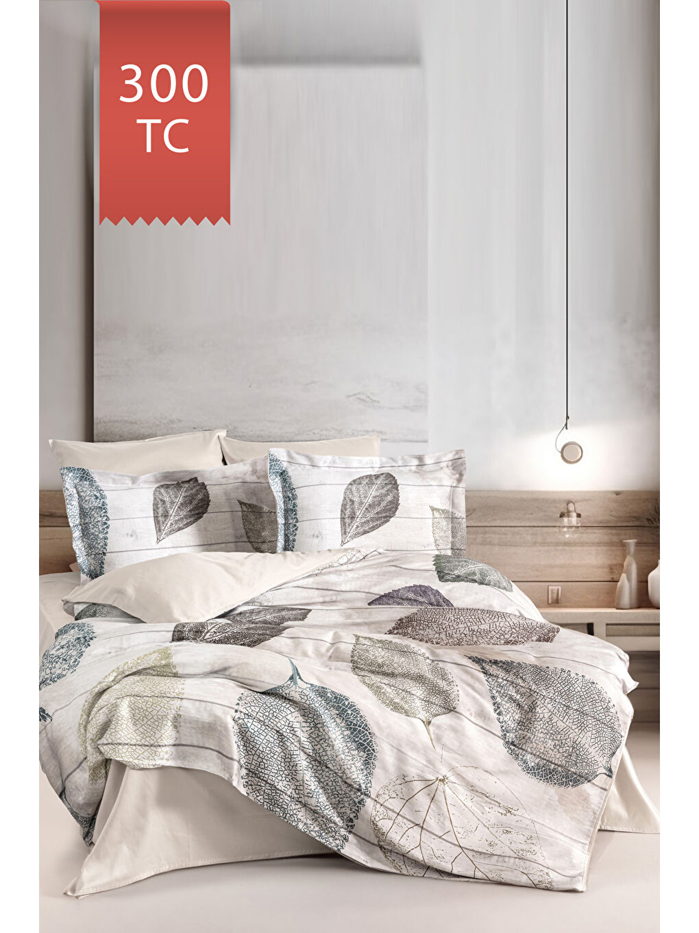 Karışık Royal Saten 300TC Nevresim Takımı (Çift Nevresimli) Family Size - FOLİA-1