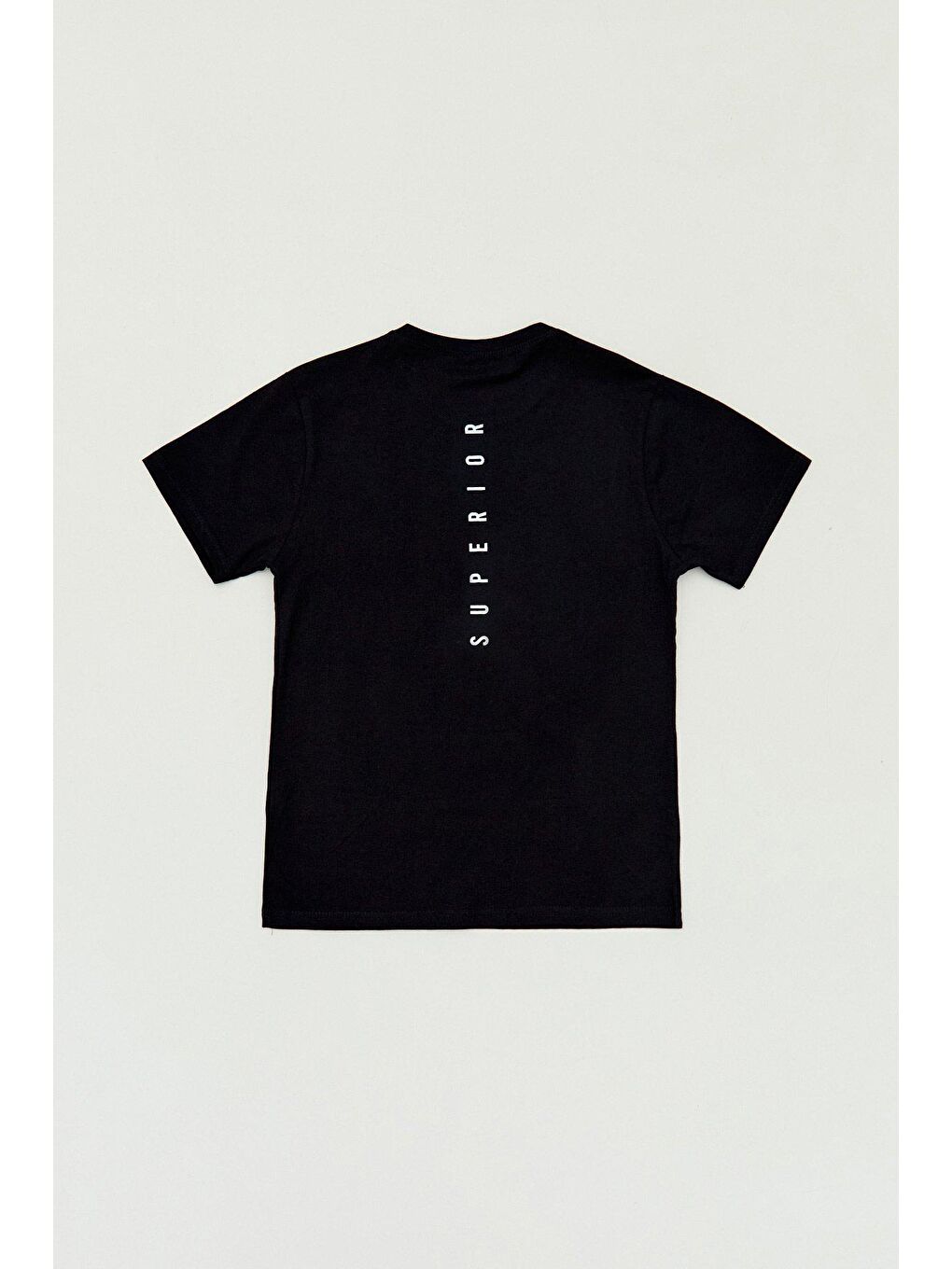 Siyah Baskılı Bisiklet Yaka Erkek Çocuk Tişört-1