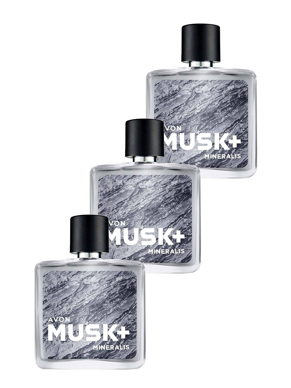 AVON Musk+ Mineralis Erkek Parfüm Edt 75 Ml. Üçlü Set