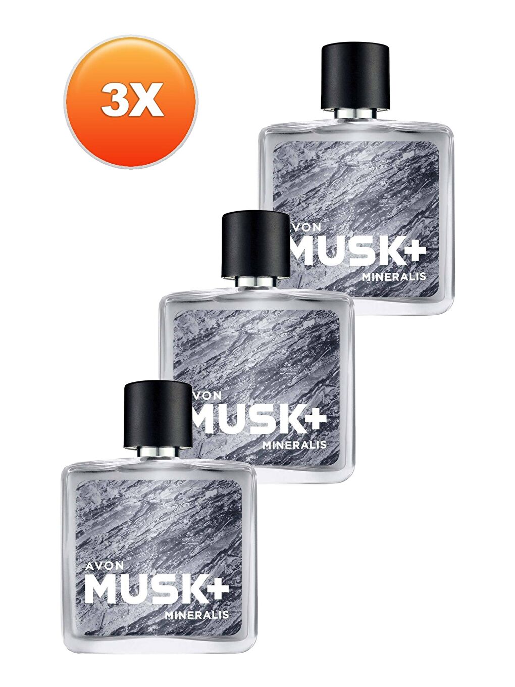 AVON Musk+ Mineralis Erkek Parfüm Edt 75 Ml. Üçlü Set - 1