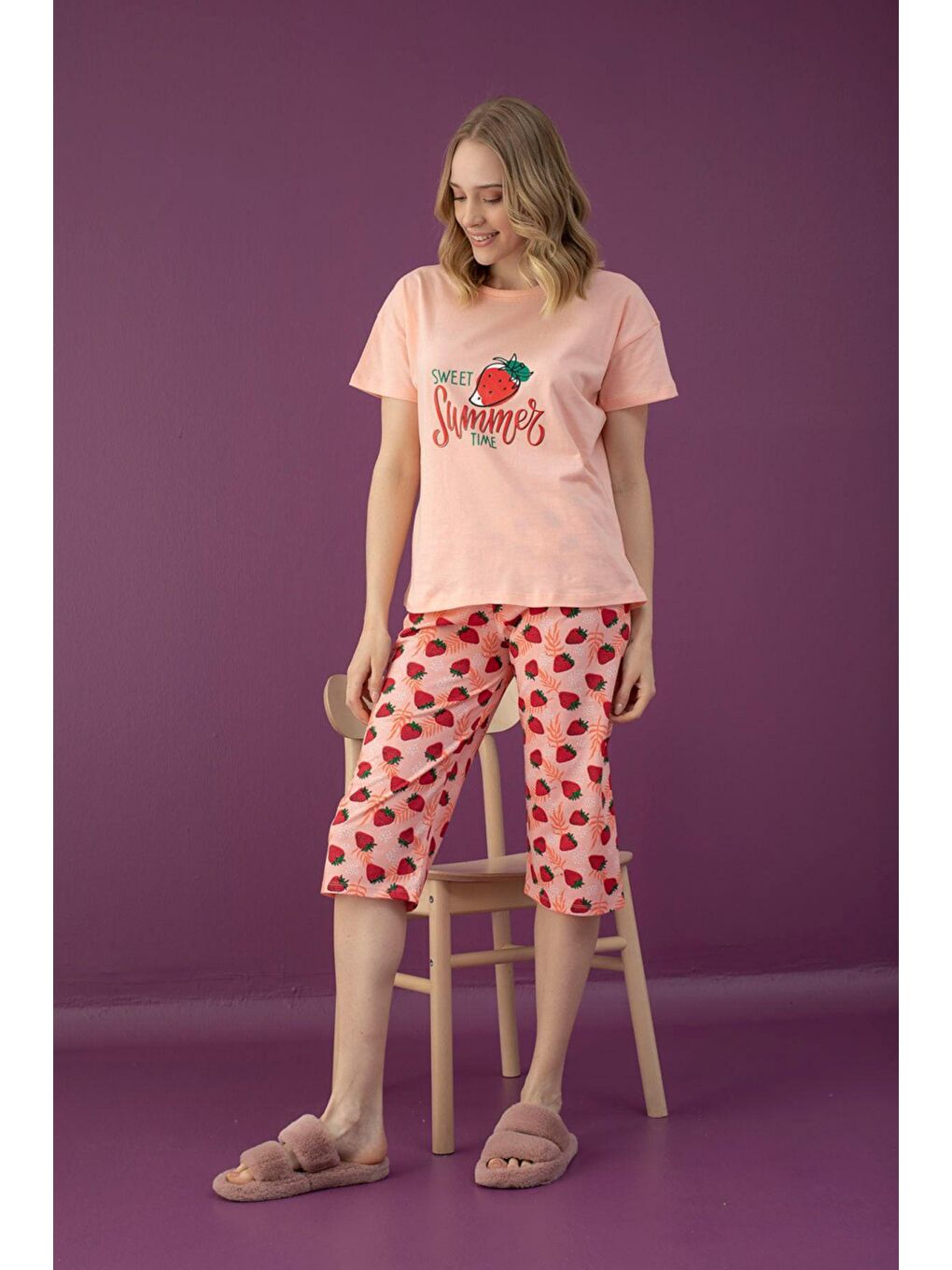 Sarı Pamuklu Kapri Takım 2201 -43-1