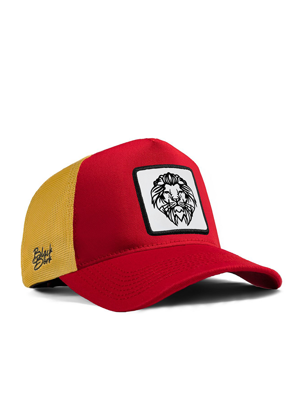 Aslan Logolu Kırmızı-Sarı Trucker Şapka