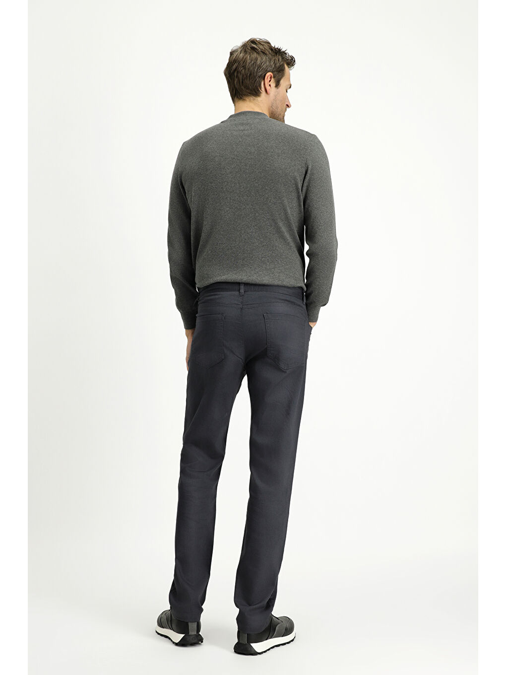 Gri Regular Fit Elastanlı Kanvas / Chino Pantolon-4