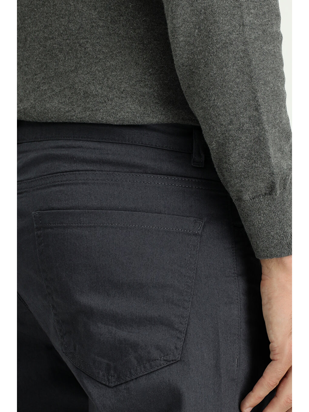 Gri Regular Fit Elastanlı Kanvas / Chino Pantolon-5