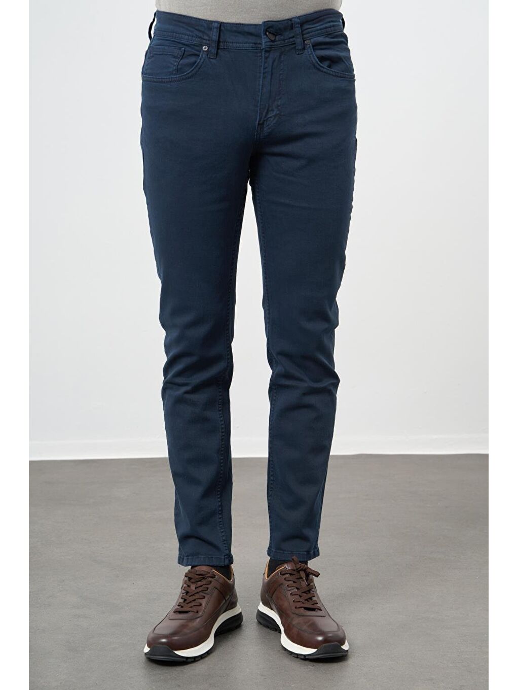 Koyu Lacivert Pamuklu 5 Cep Casual Slim Fit 5 Cep Pantolon 1003245318