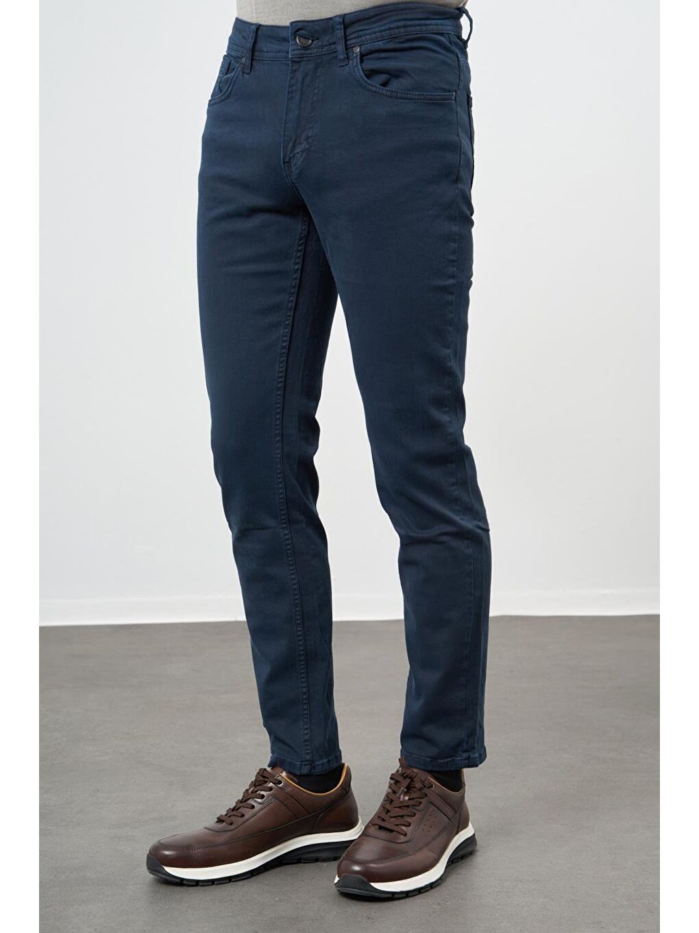Koyu Lacivert Pamuklu 5 Cep Casual Slim Fit 5 Cep Pantolon 1003245318-2
