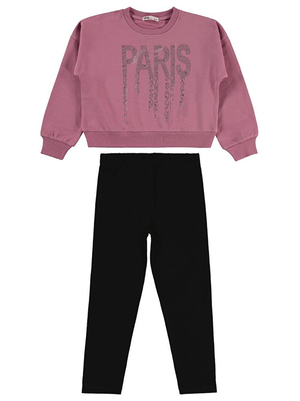 Girls Paris Taş Baskılı 6-9 Yaş Takım - Pembe 9-10 Yaş