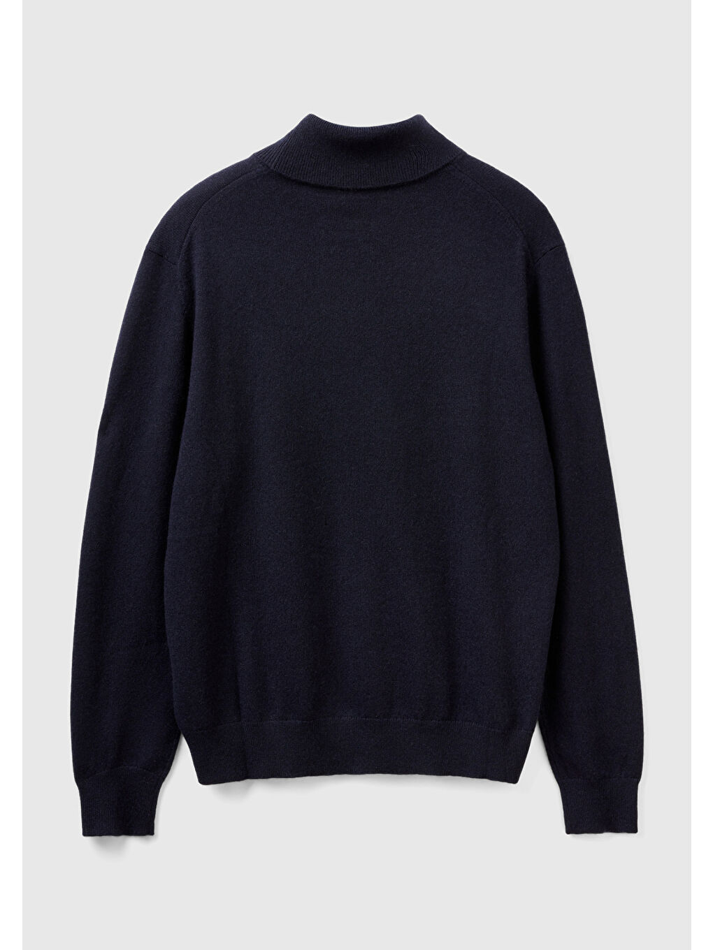 Erkek Lacivert %100 Kaşmir Boğazlı Yaka Kazak-3