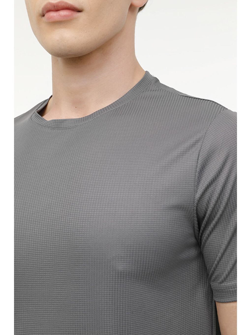 Gri MB 11BS106 4FX Antrasit Erkek Kısa Kol Tişört-3