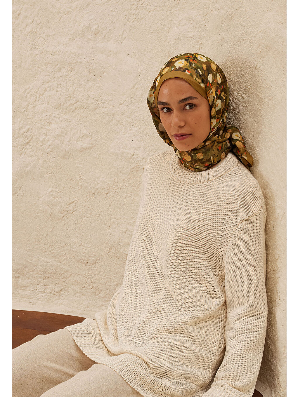 Kahverengi Agnes Desen Rami Şal Toprak-3