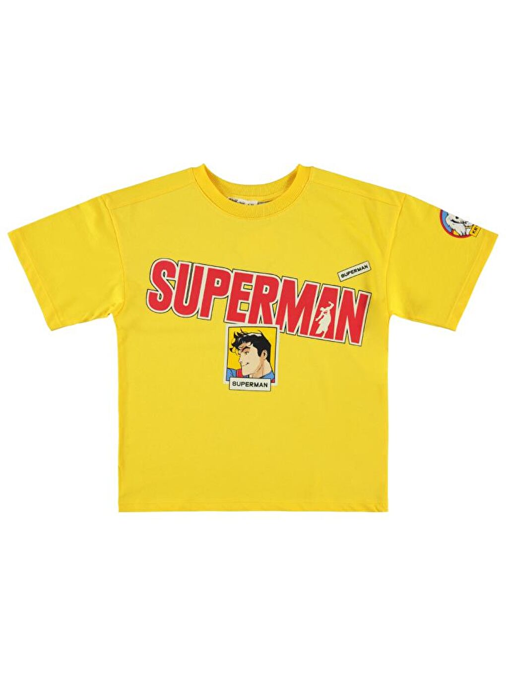 Süperman Baskılı 6-9 Yaş Tişört - Sarı9-10 Yaş-2