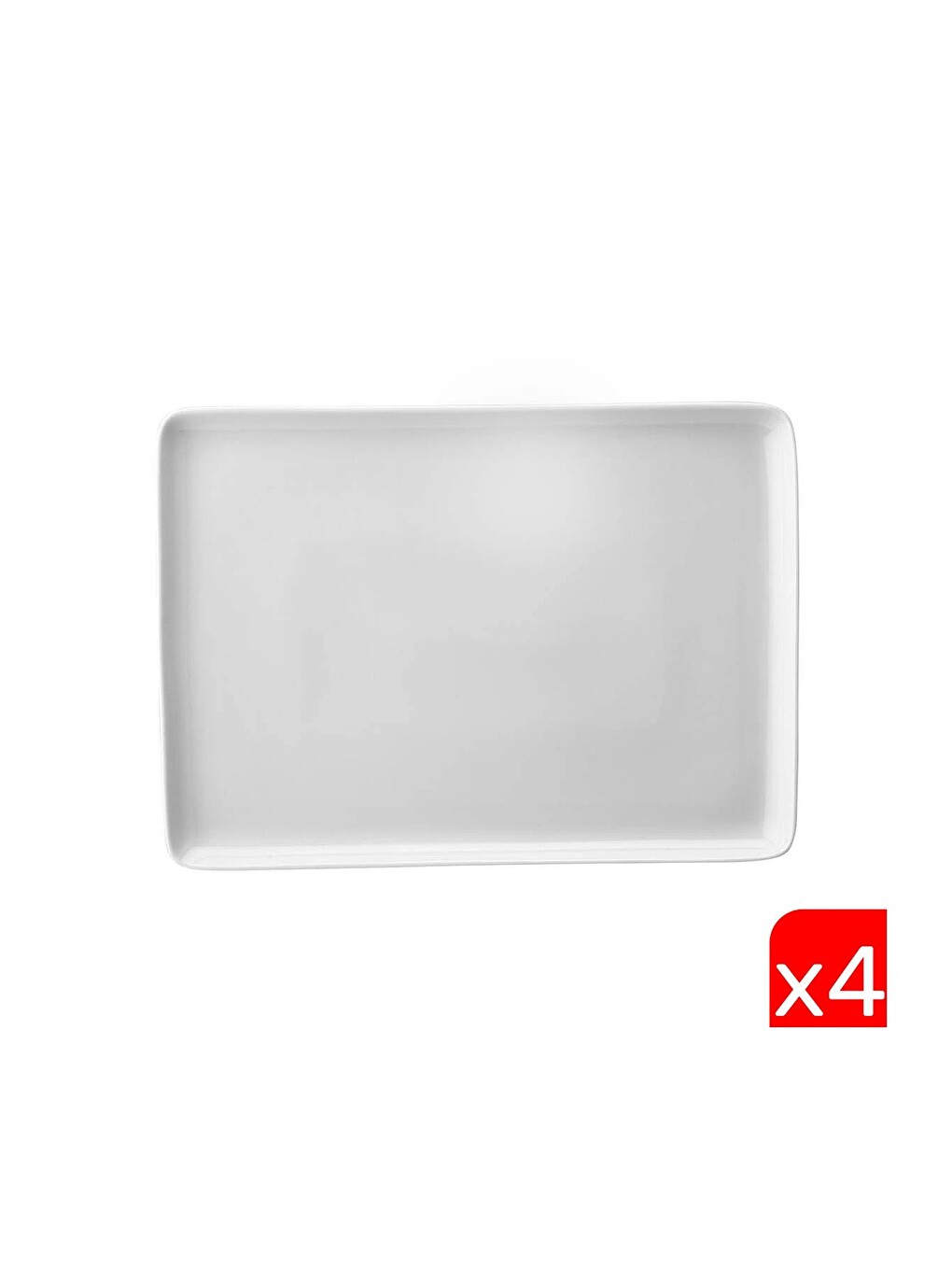 Ekru Dikdörtgen Tabak Kırık Beyaz 18x13cm 4 Lü Tan18x13du00