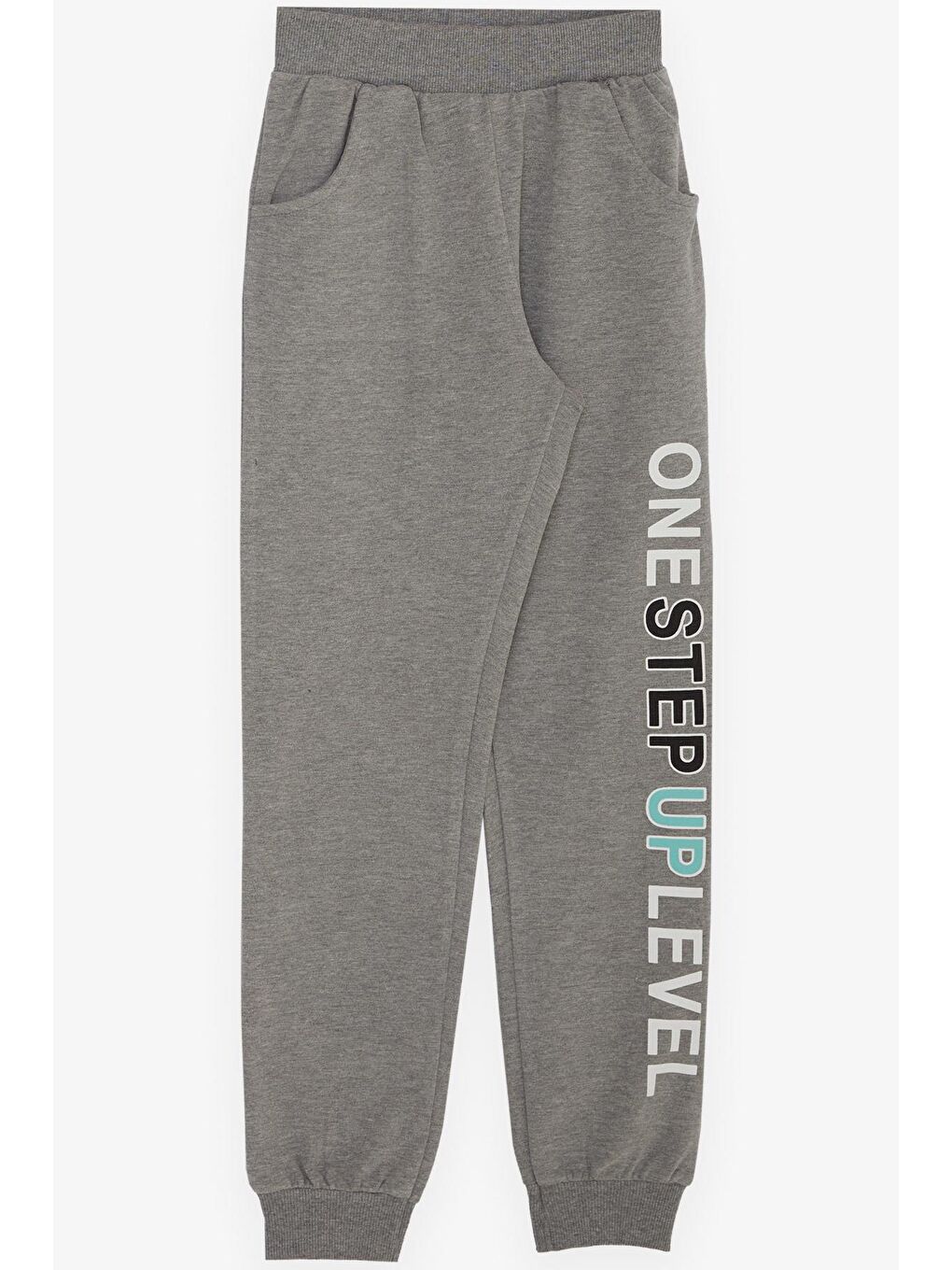 Turkuaz Erkek Çocuk Eşofman Takım Yazı Baskılı Su Yeşili (7-12 Yaş)-3