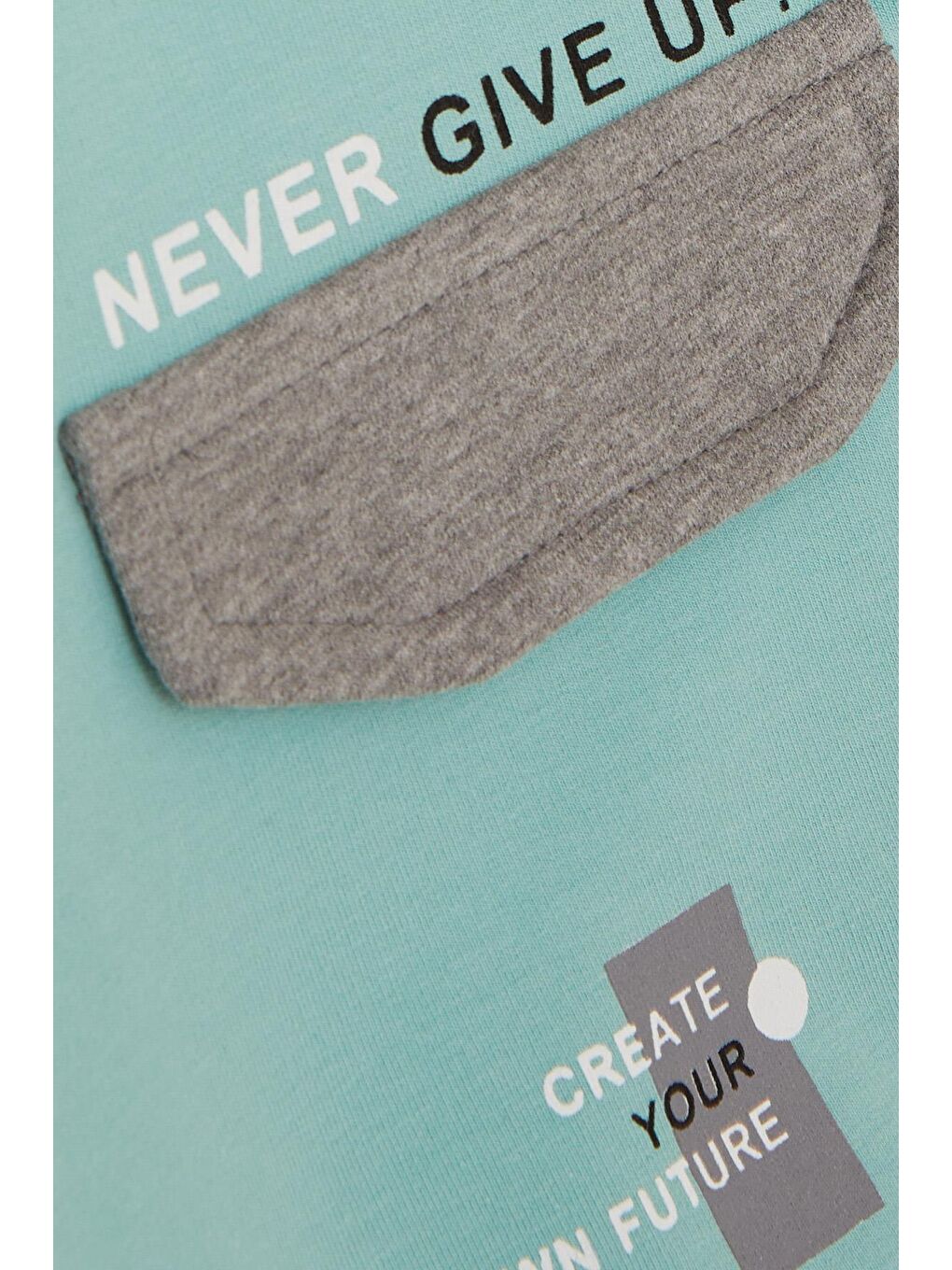 Turkuaz Erkek Çocuk Eşofman Takım Yazı Baskılı Su Yeşili (7-12 Yaş)-5