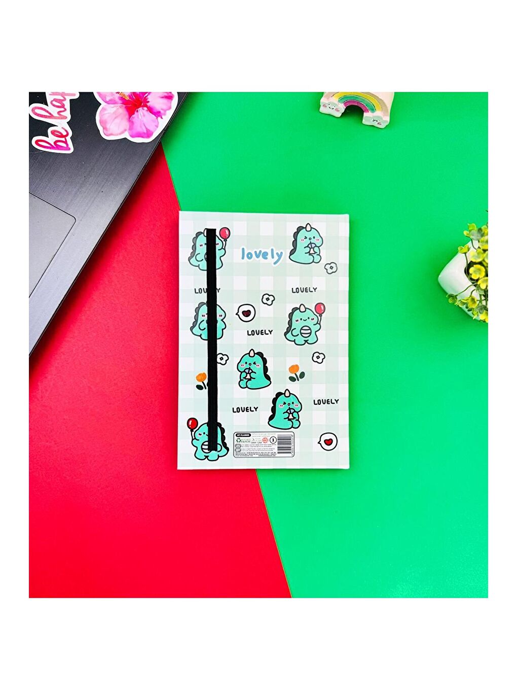 BAM HEDİYELİK EŞYA Karışık Dino Lovely Kawai Tasarımlı Lastikli Defter - 1