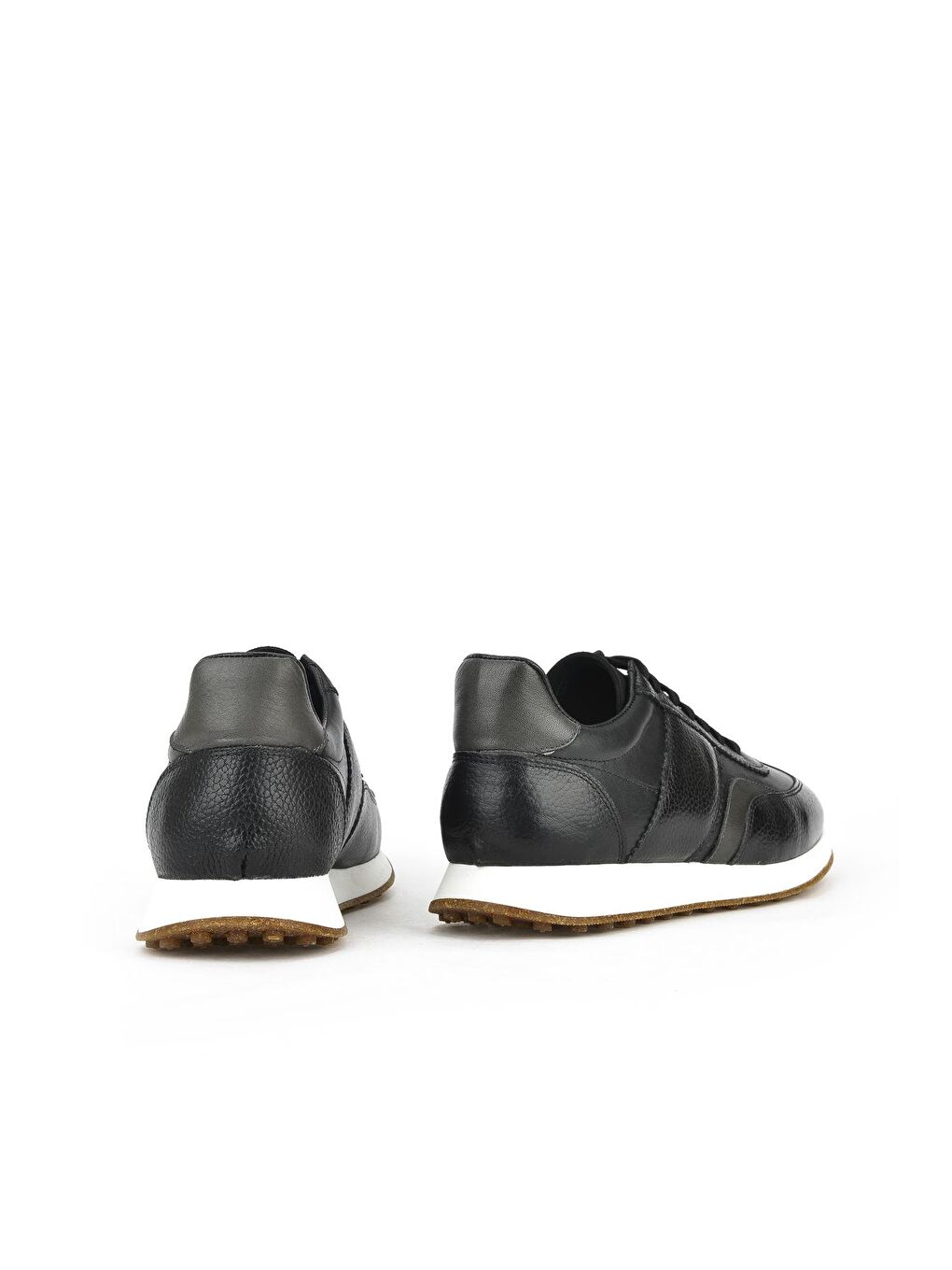 Siyah Erkek Hakiki Deri Sneaker-2
