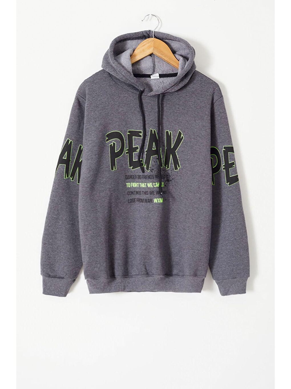 My Serenad Antrasit Erkek Çocuk İçi Polarlı Baskılı Hoodie