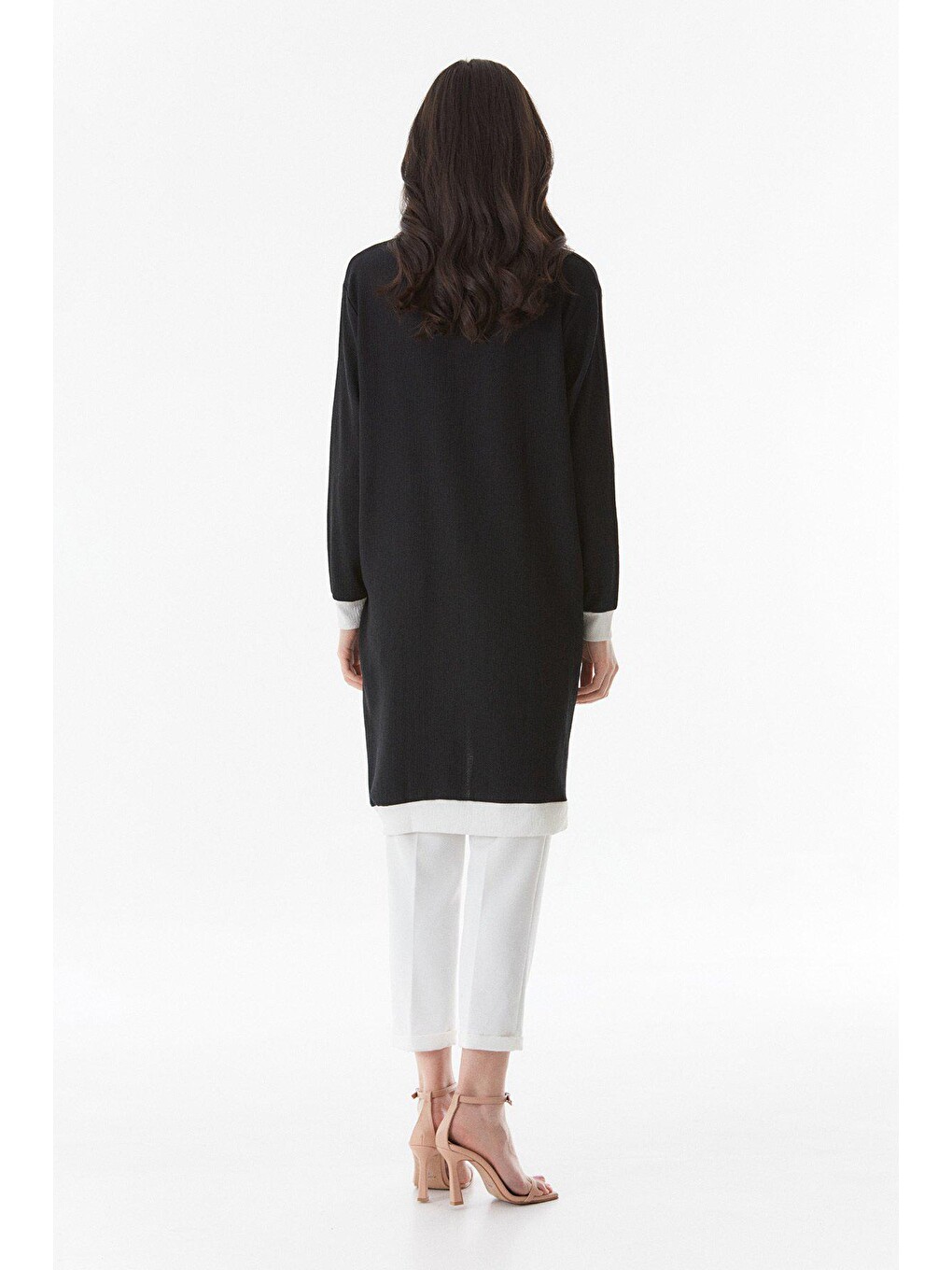 Siyah Bürümcük Kumaş Tunik-2