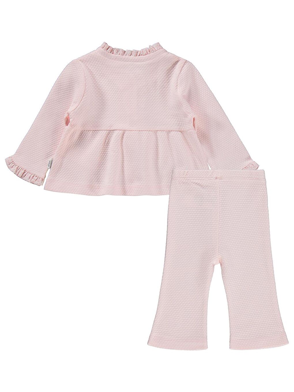Lüks Kelebek Nakışlı 3 lü Hırkalı 6-18 Ay Takım - Pembe 9-12 Ay-3