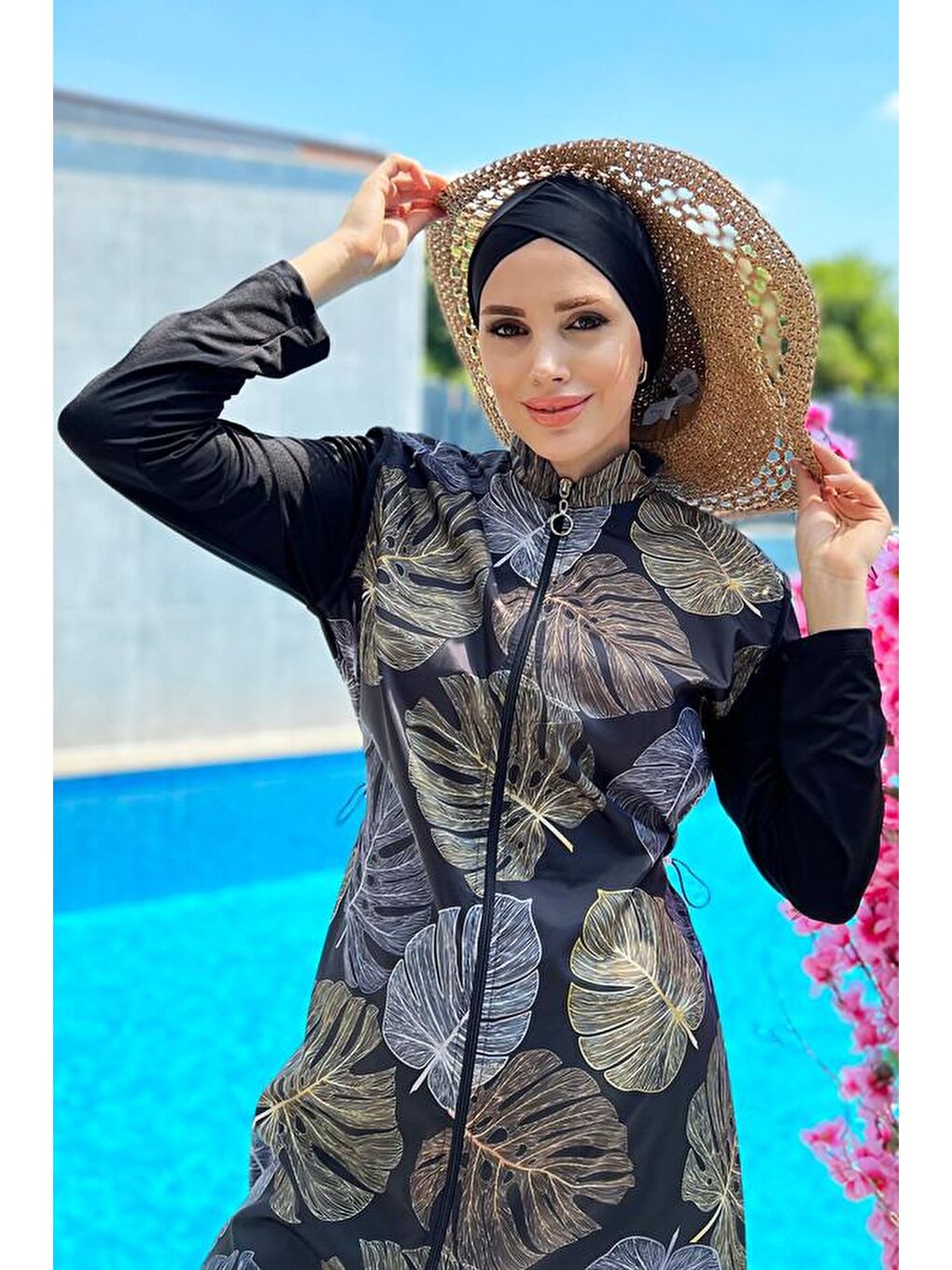 Siyah Tam Kapalı Mayo R4403 Semra-2