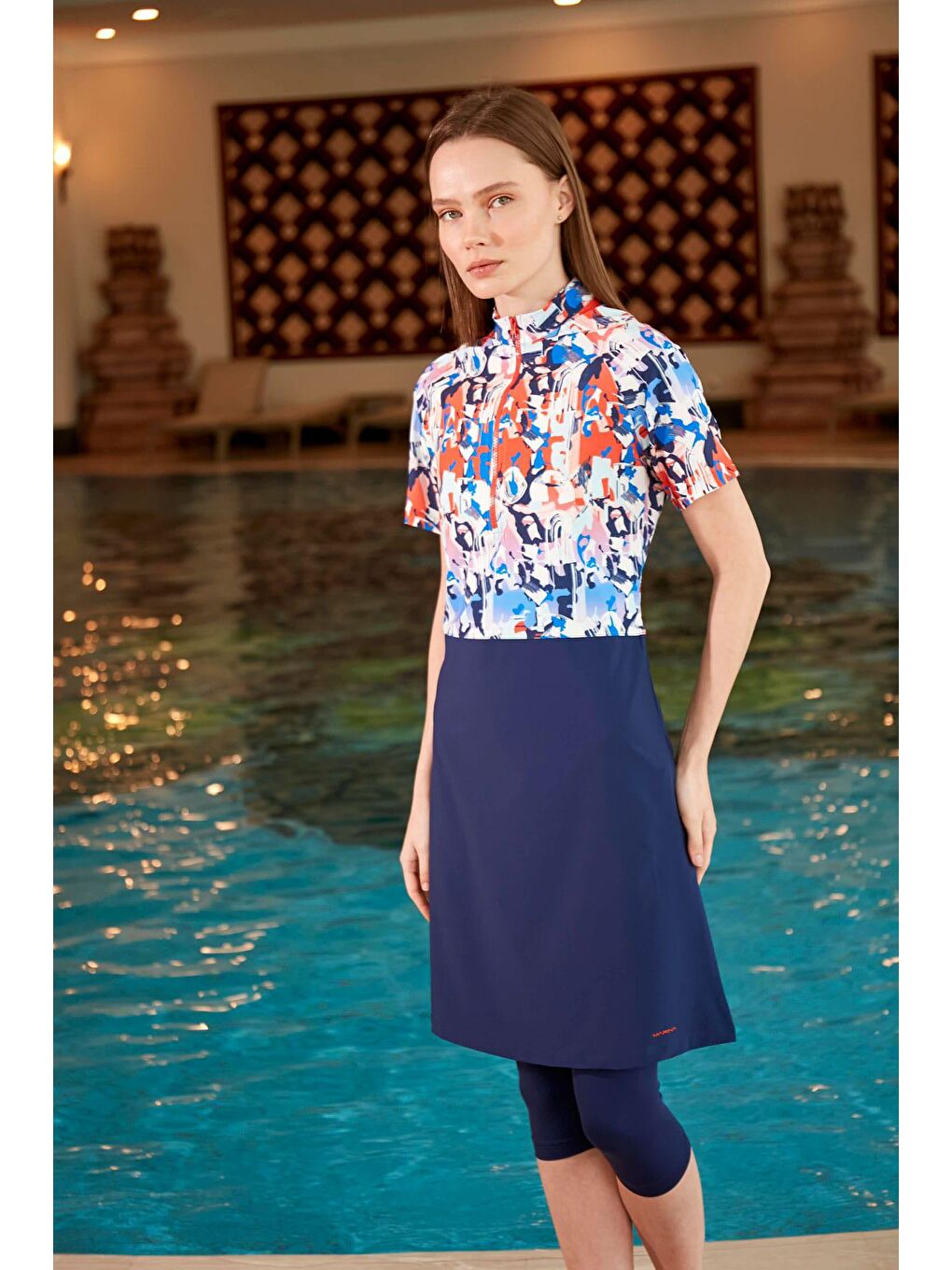 Paraşüt Lacivert Taytlı Yarı Kapalı Mayo M2452-2