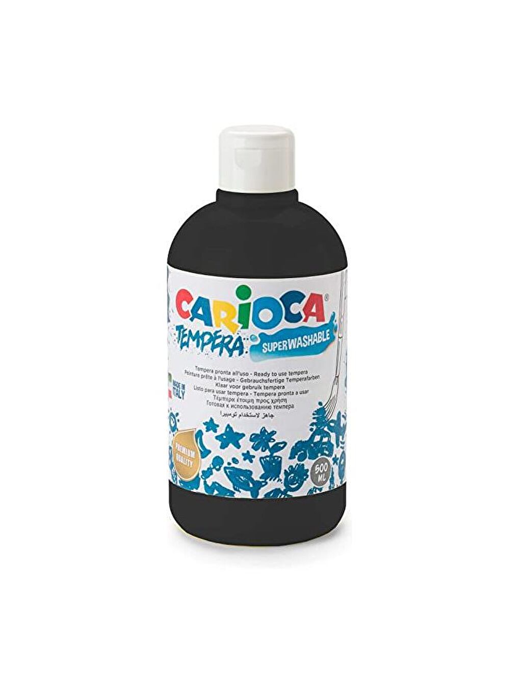 CARIOCA Siyah Tempera Boya (Süper Yıkanabilir) 500ml - Siyah