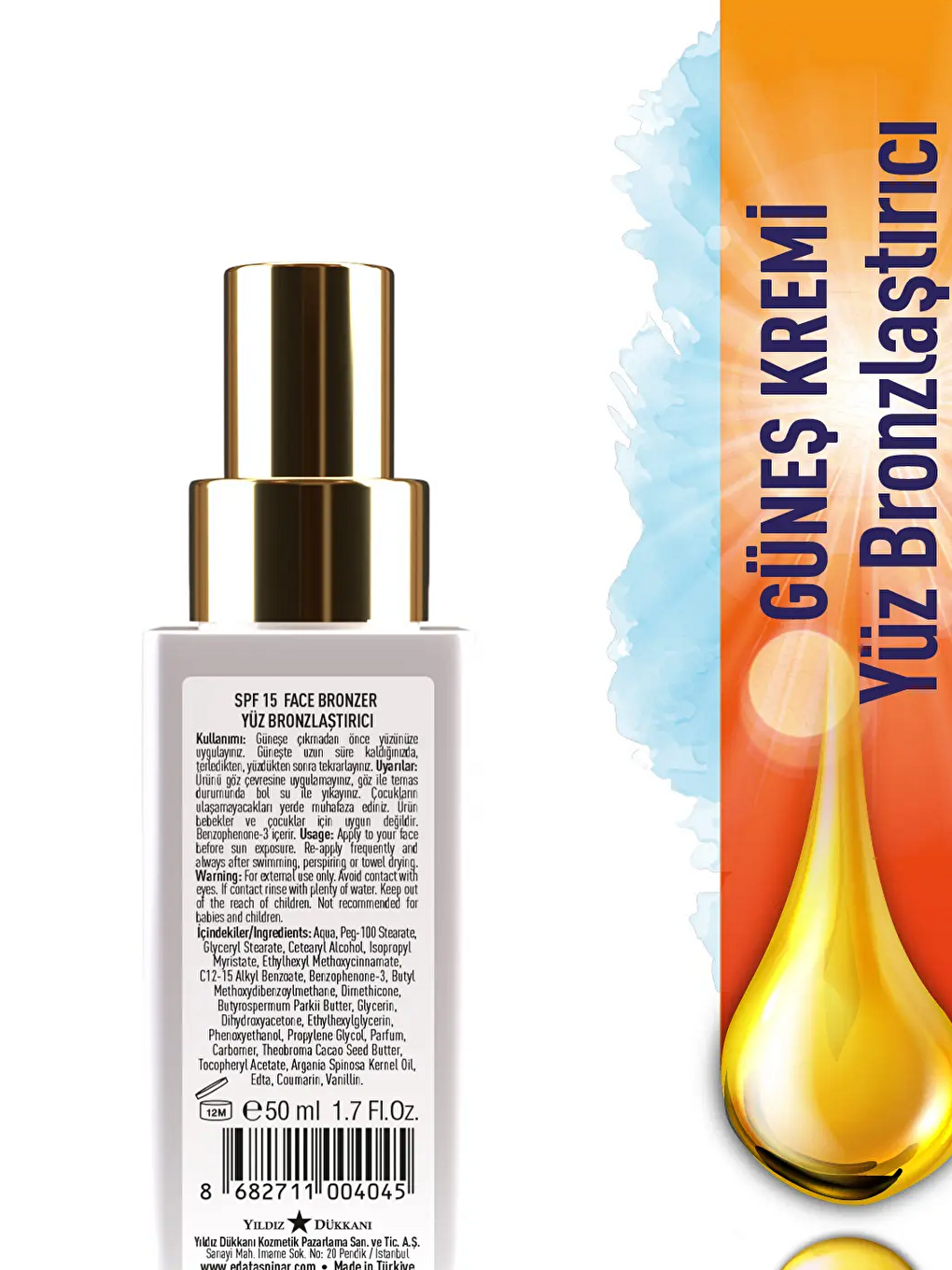 Yüz Bronzlaştırıcı Krem SPF 15 -  50 ml  (EGY0027)-1