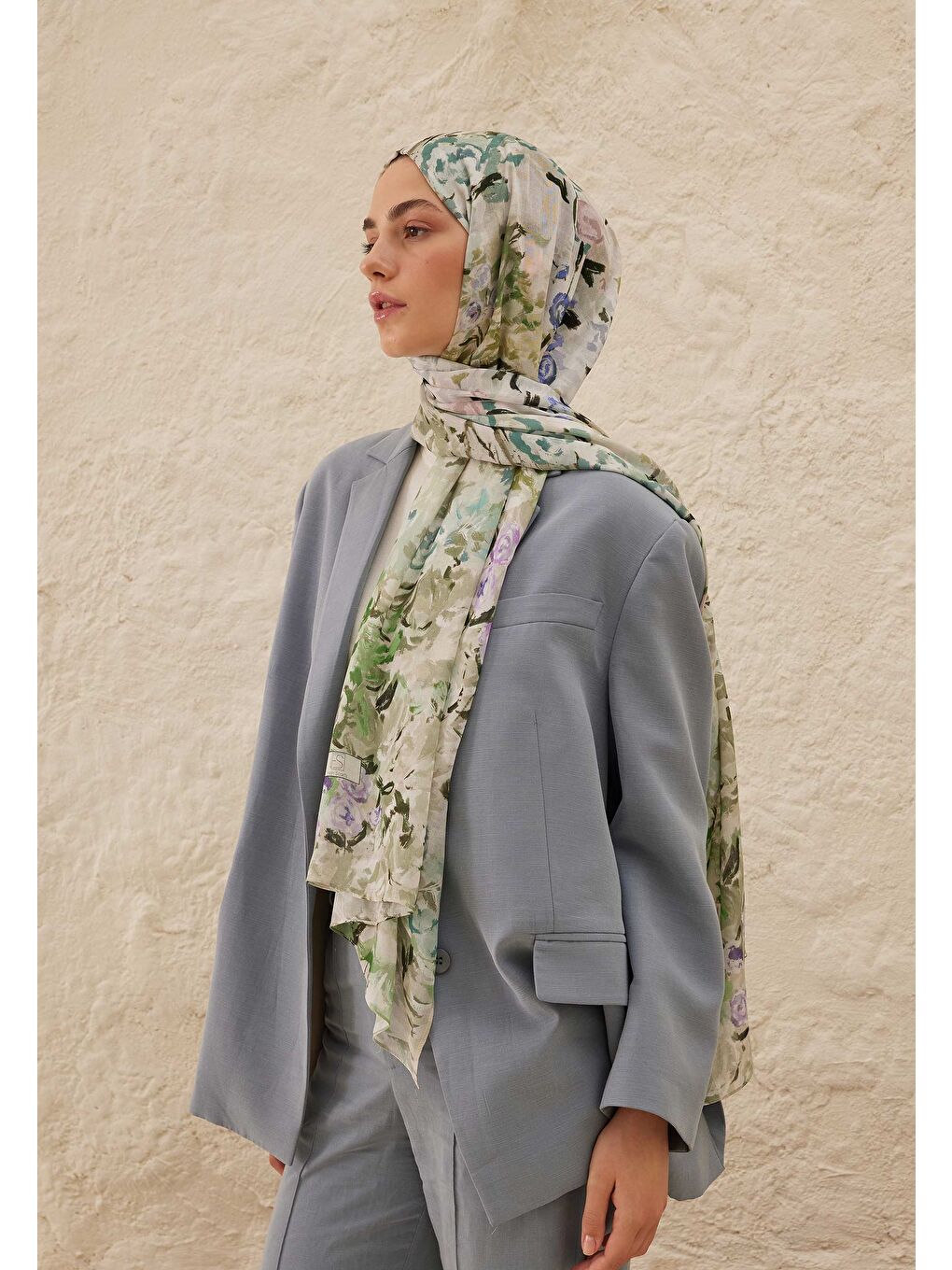 Margarit Desen Rami Şal Koyu Yeşil-2