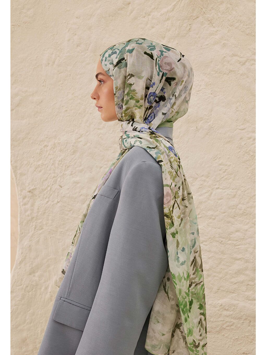 Margarit Desen Rami Şal Koyu Yeşil-3