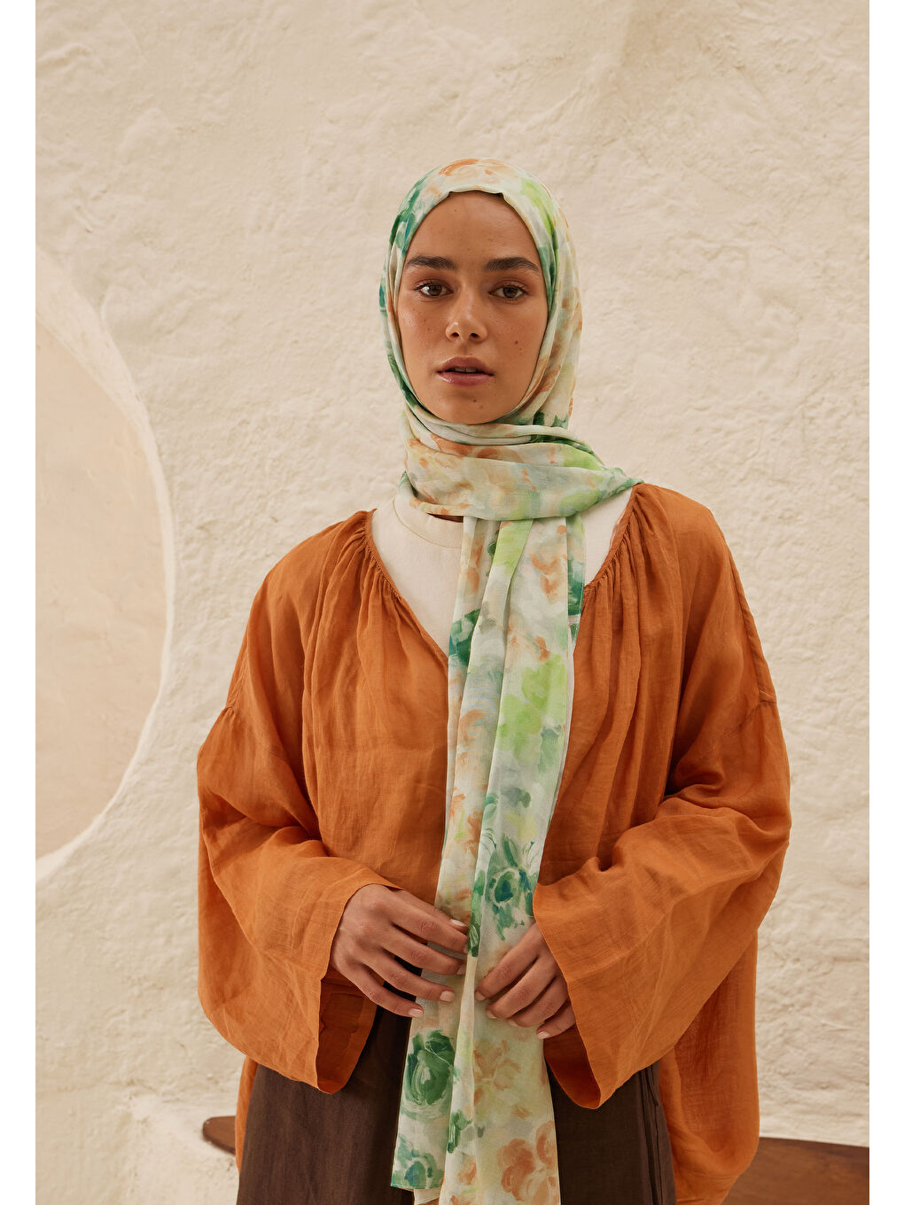 Fiona Desen Rami Şal Yeşil