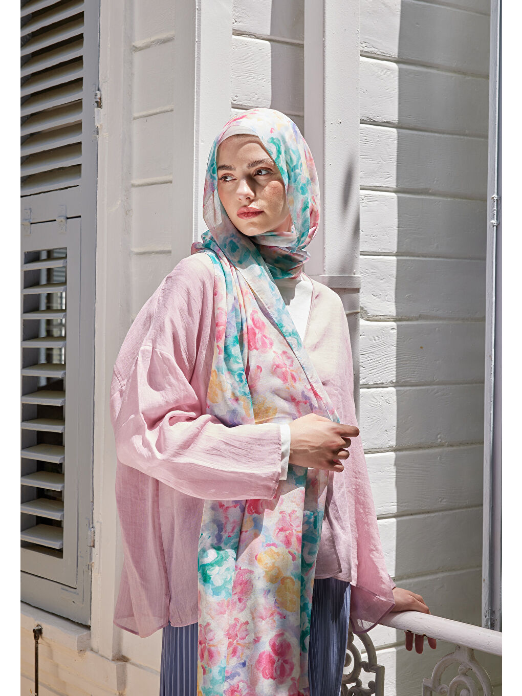 Fiona Desen Rami Şal Pembe