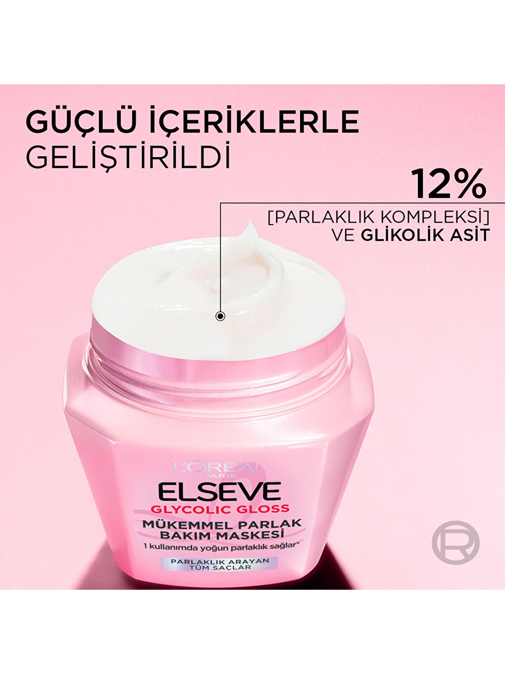 L'Oréal Paris Elseve Glycolic Gloss Mükemmel Parlaklık Veren Saç Bakım Maskesi 300ml-2