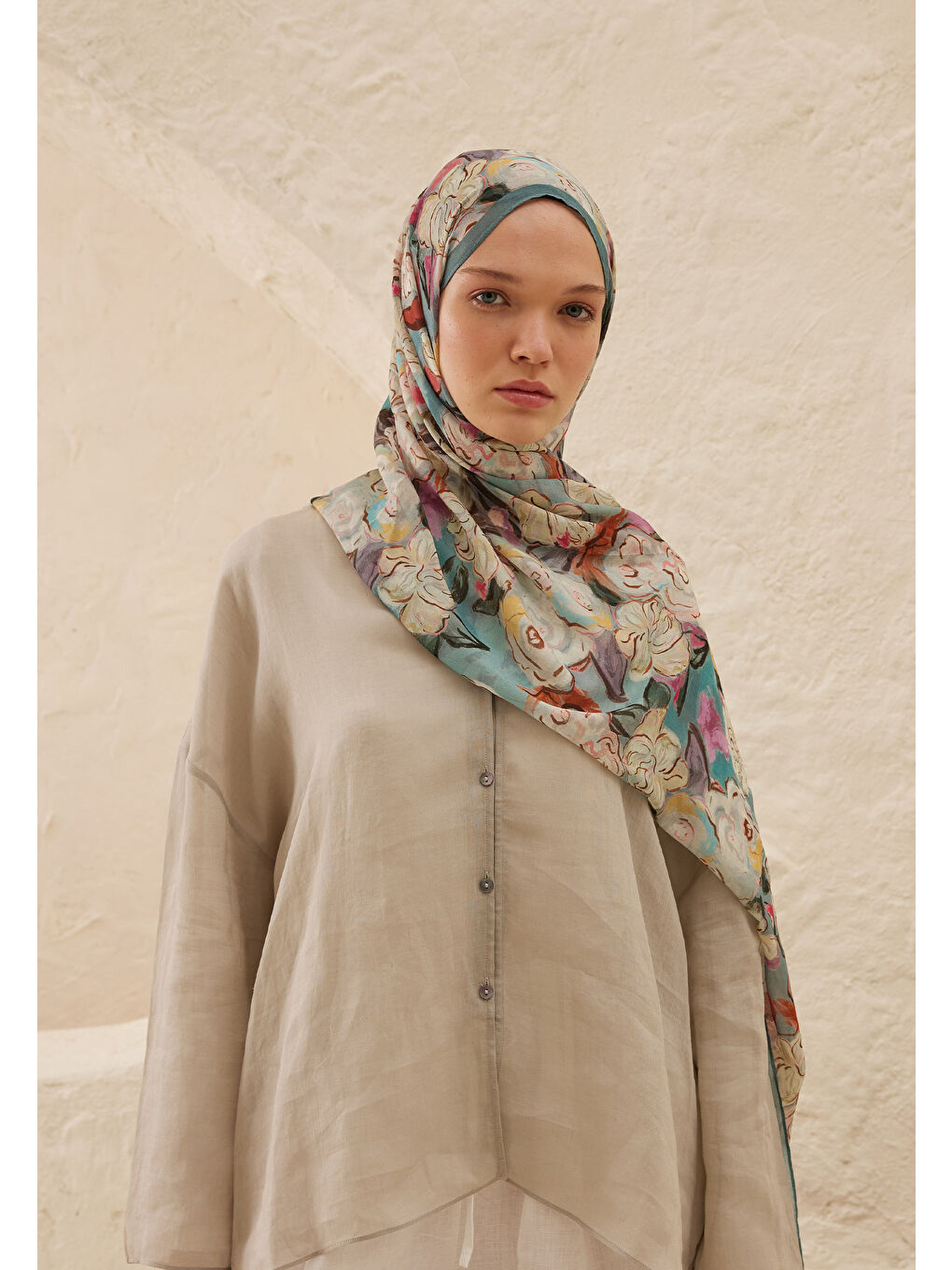 Linda Desen Rami Şal İndigo-1