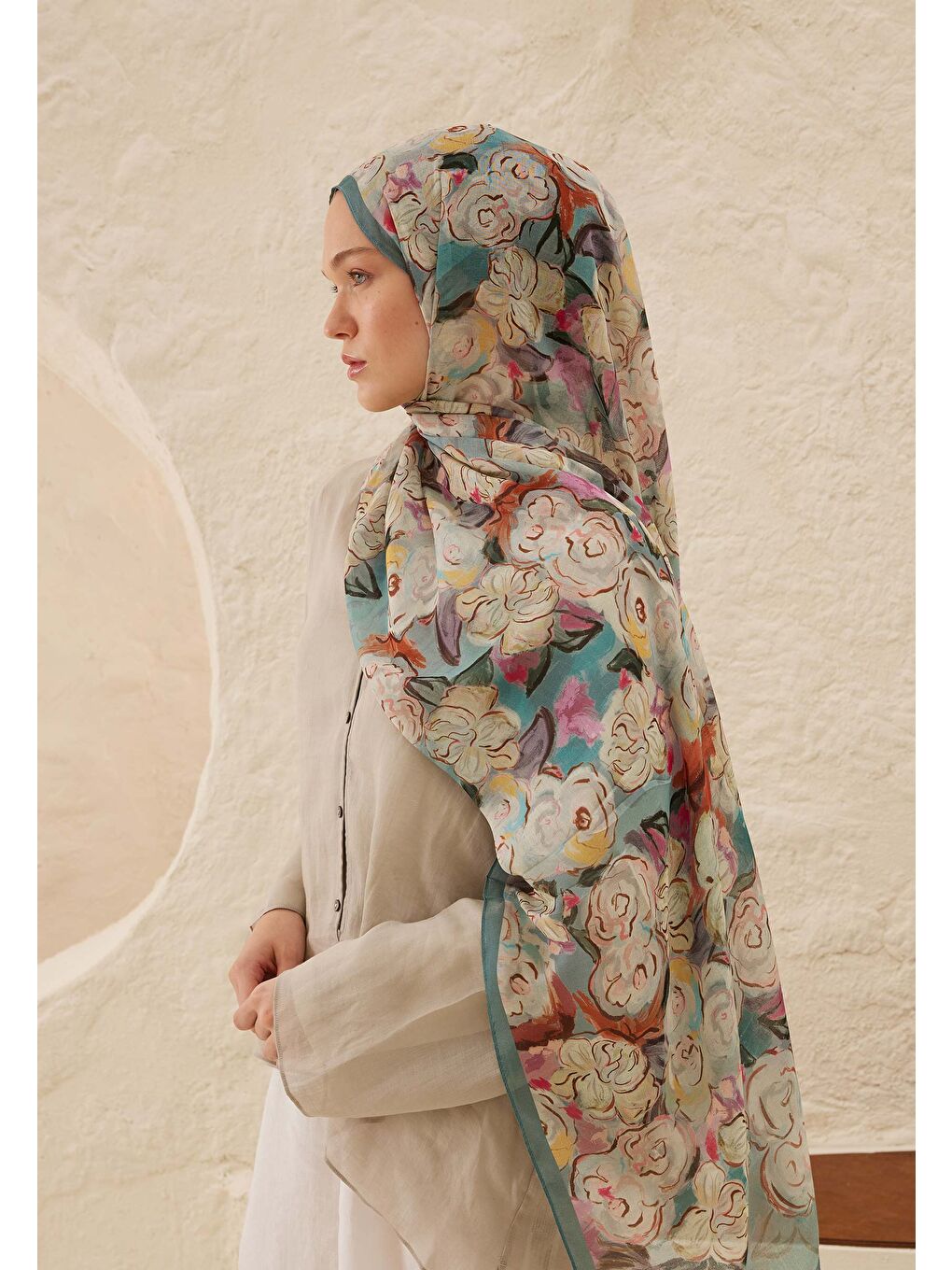 Linda Desen Rami Şal İndigo-2