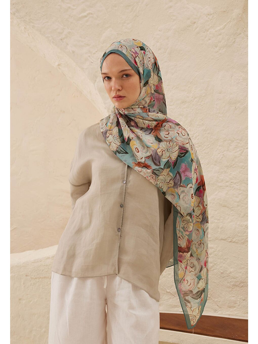 Linda Desen Rami Şal İndigo-3