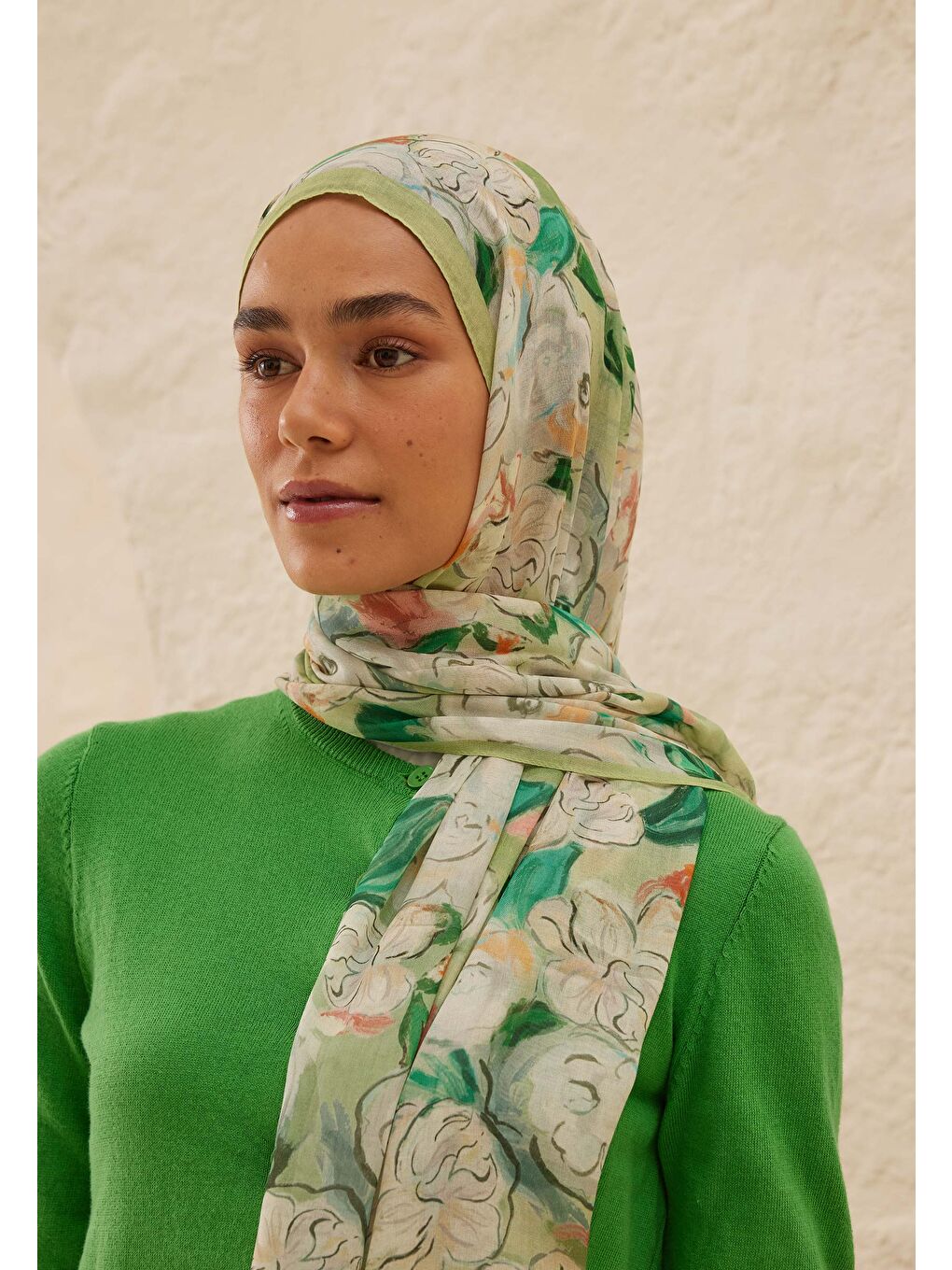 Linda Desen Rami Şal Açık Yeşil-1