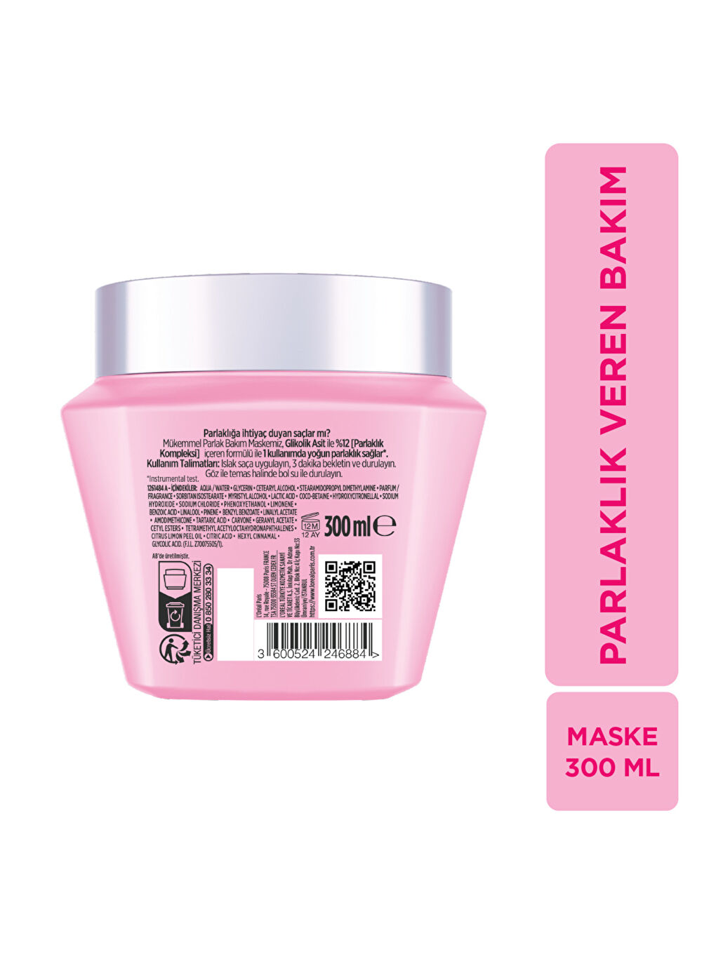 L'Oréal Paris Elseve Glycolic Gloss Mükemmel Parlaklık Veren Saç Bakım Maskesi 300ml-7