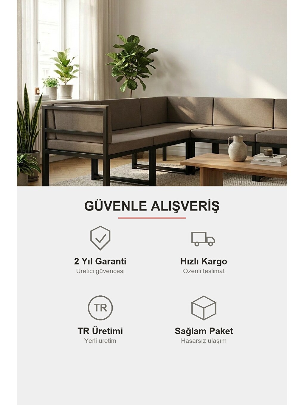 Kahverengi Luno 6'lı L Köşe Koltuk Takımı | Keten, Metal Karkas, Yataklı, Sağ-sol Modüler | Kahve-7