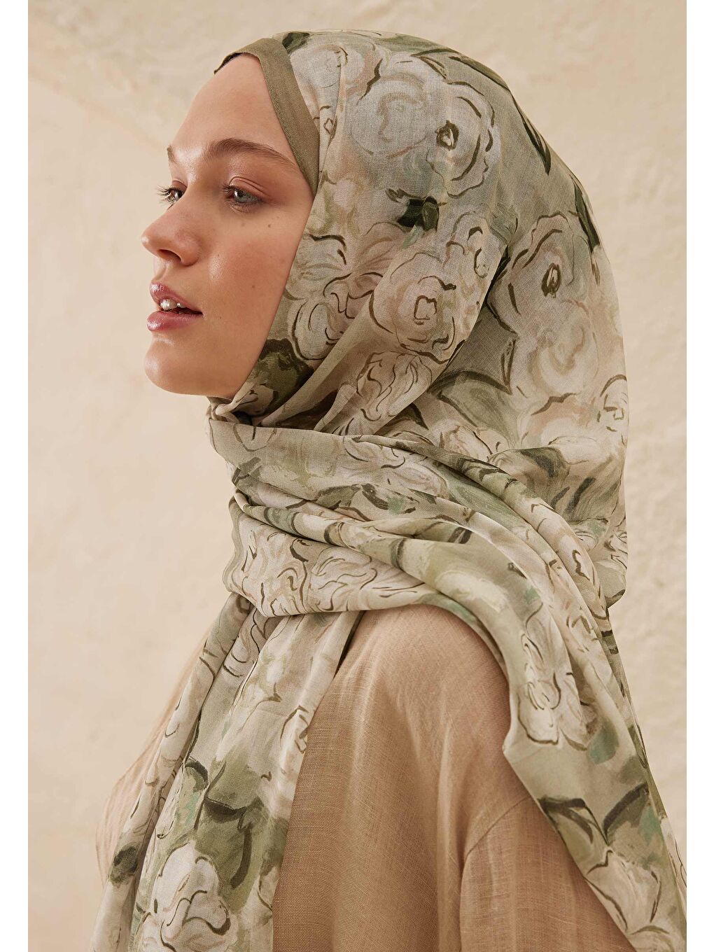 Yeşil Linda Desen Rami Şal Çağla-2