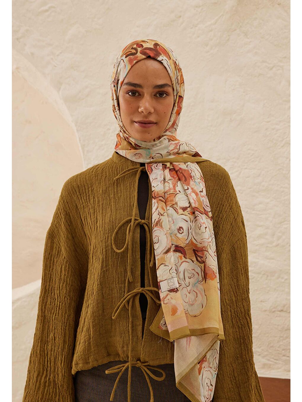 Sarı Linda Desen Rami Şal Sahra-2